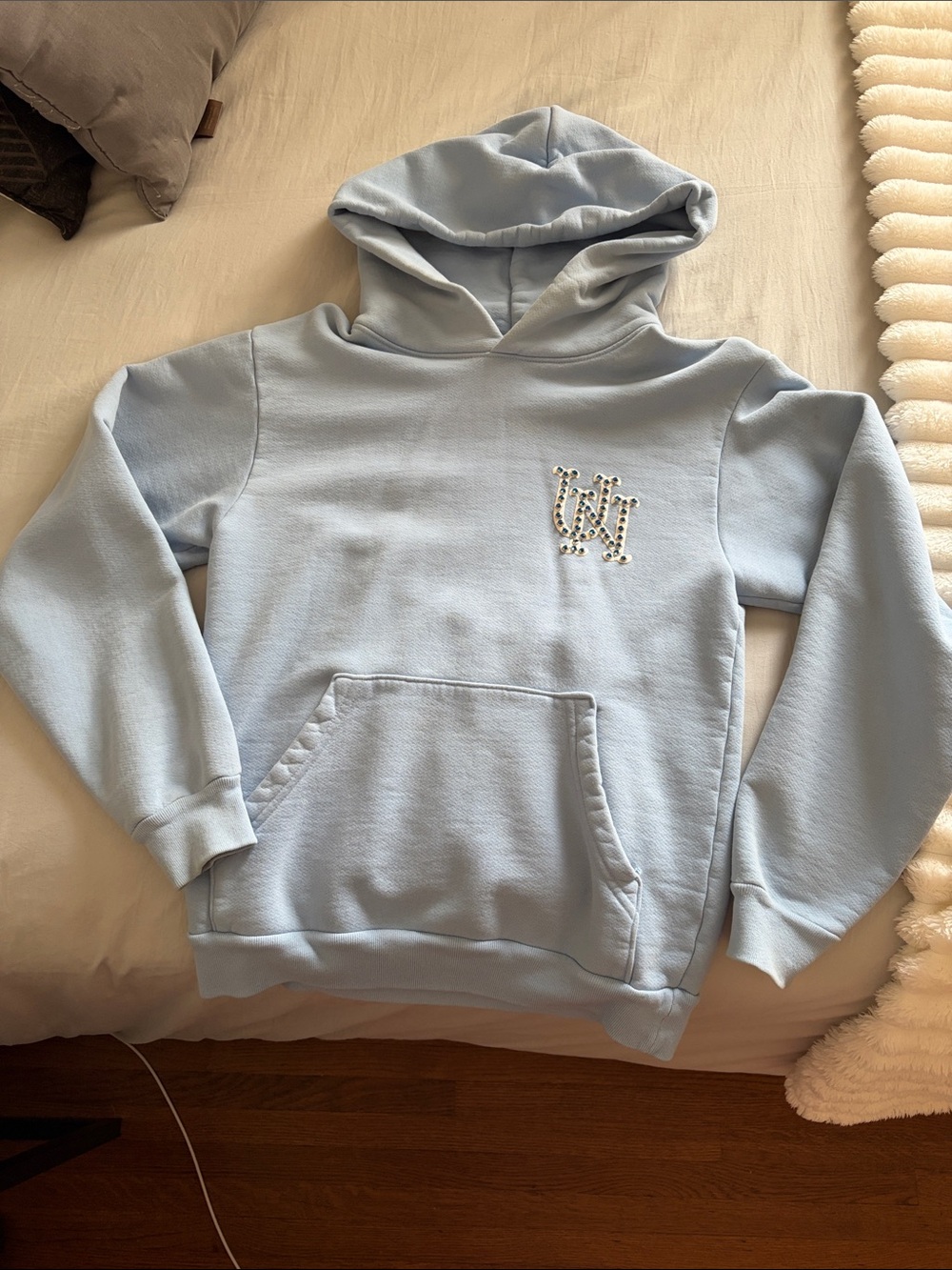 Light Blue Women's Hooded Pullover Sweatshirt